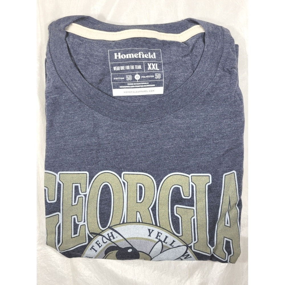 Homefield Georgia Tech Yellow Jackets Long Sleeve T-Shirt - Heather Blue - XXL